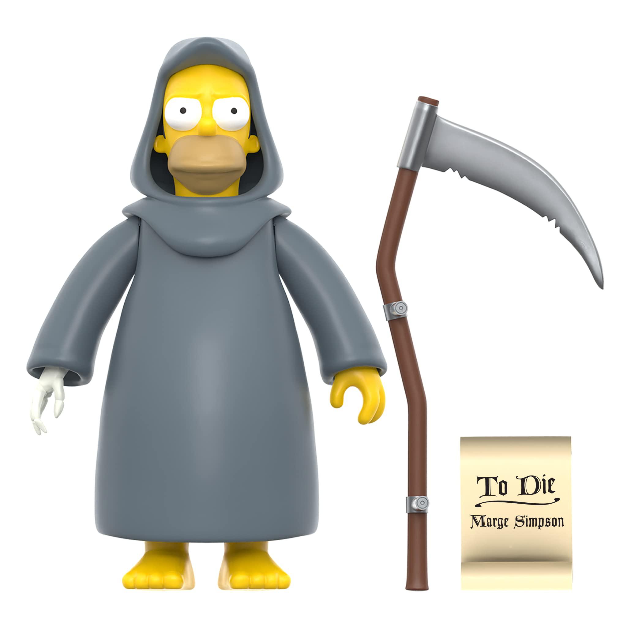 super7 the simpsons treehouse of horror grim reaper homer 3.75 in reaction figure