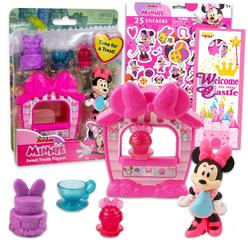 minnie mouse playsets for toddlers - bundle with minnie mouse sweet treats playset for girls plus minnie stickers, more | min