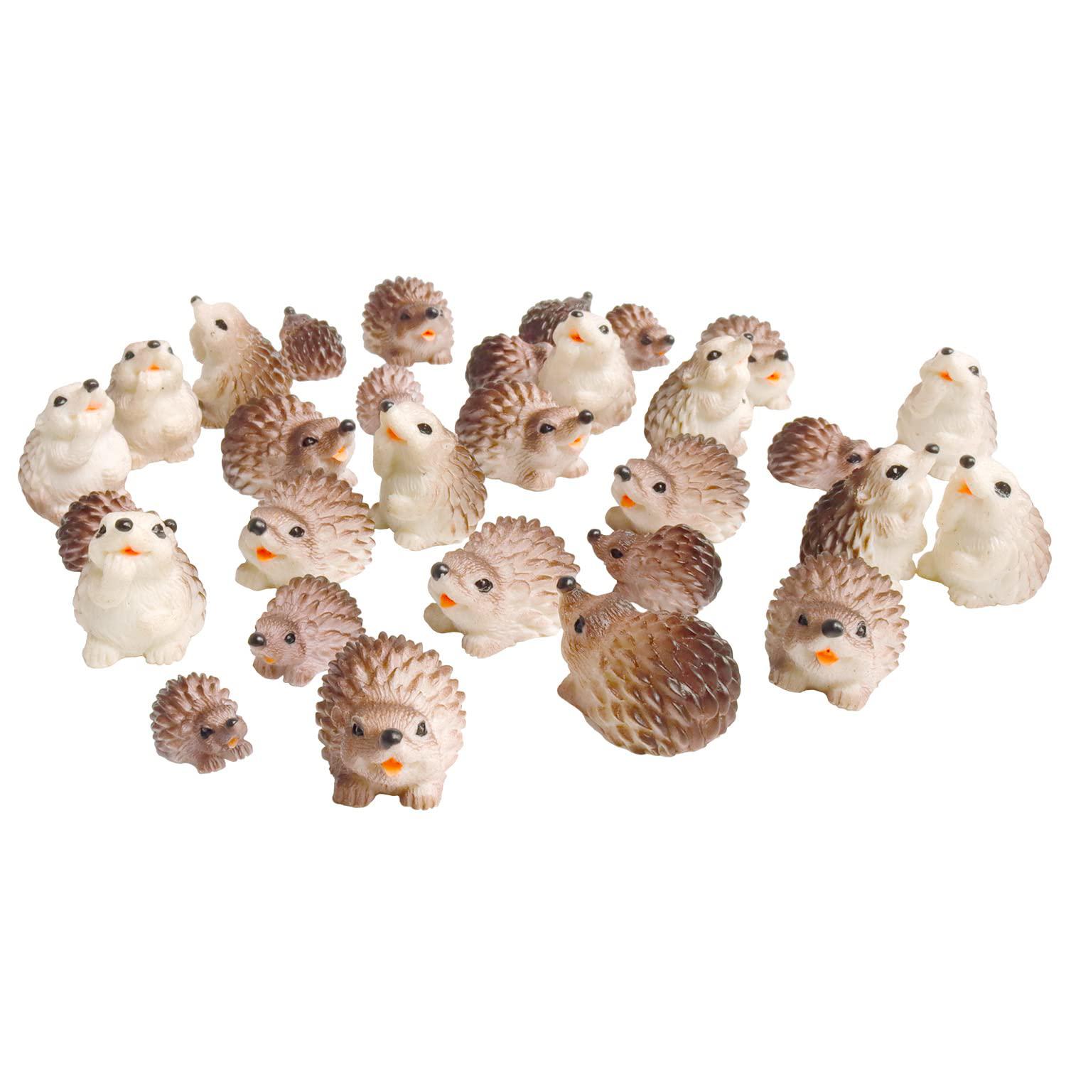 aydinids 30 pcs mini hedgehog figurines miniature hedgehog realistic forest  animal models for fairy garden moss landscape diy