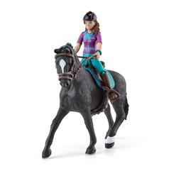 schleich horse club, horse toys for girls and boys, lisa and storm horse set with rider and horse figurine, ages 5+