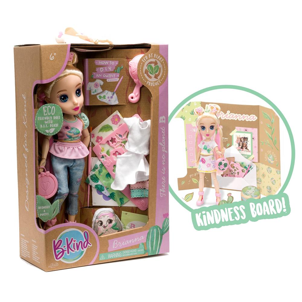jada toys b-kind eco dolls brianna eco-friendly fashion doll with craft play,255713000