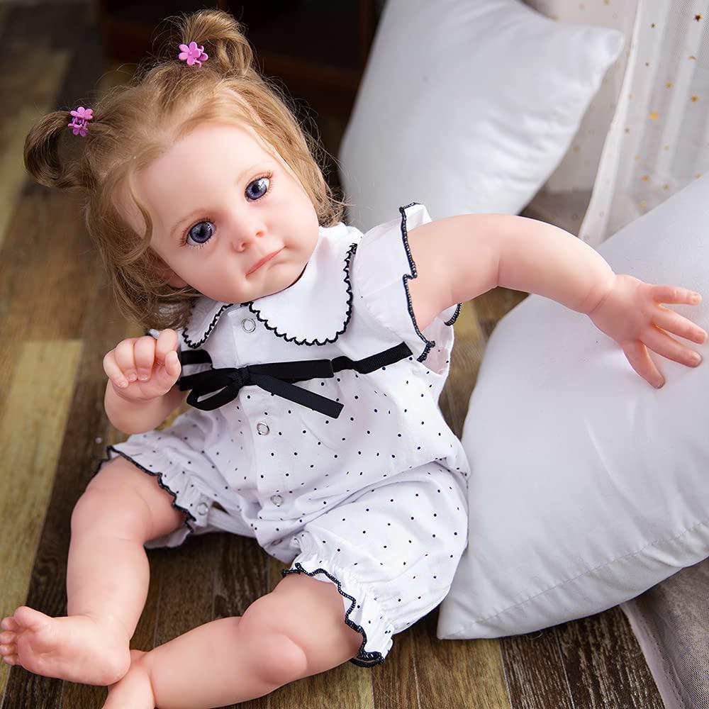 ky real baby ky real baby reborn baby dolls girl, 22 inch realistic newborn baby doll, lifelike baby doll that look real, adorable vinyl soft body weig
