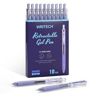 WRITECH RNAB0BWT7ZB8J writech fine point gel pens: retractable 0.5mm blue- ink color pen for journaling smooth writing extral fine point tip quick-d