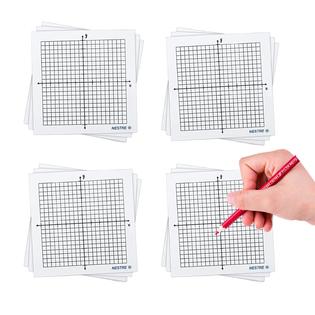 NESTRE RNAB09VD3SQJG 24 pads graph paper sticky notes - mini graph post it  notes 3x3 in 600 sheets,lined post its super adhesive math chart paper