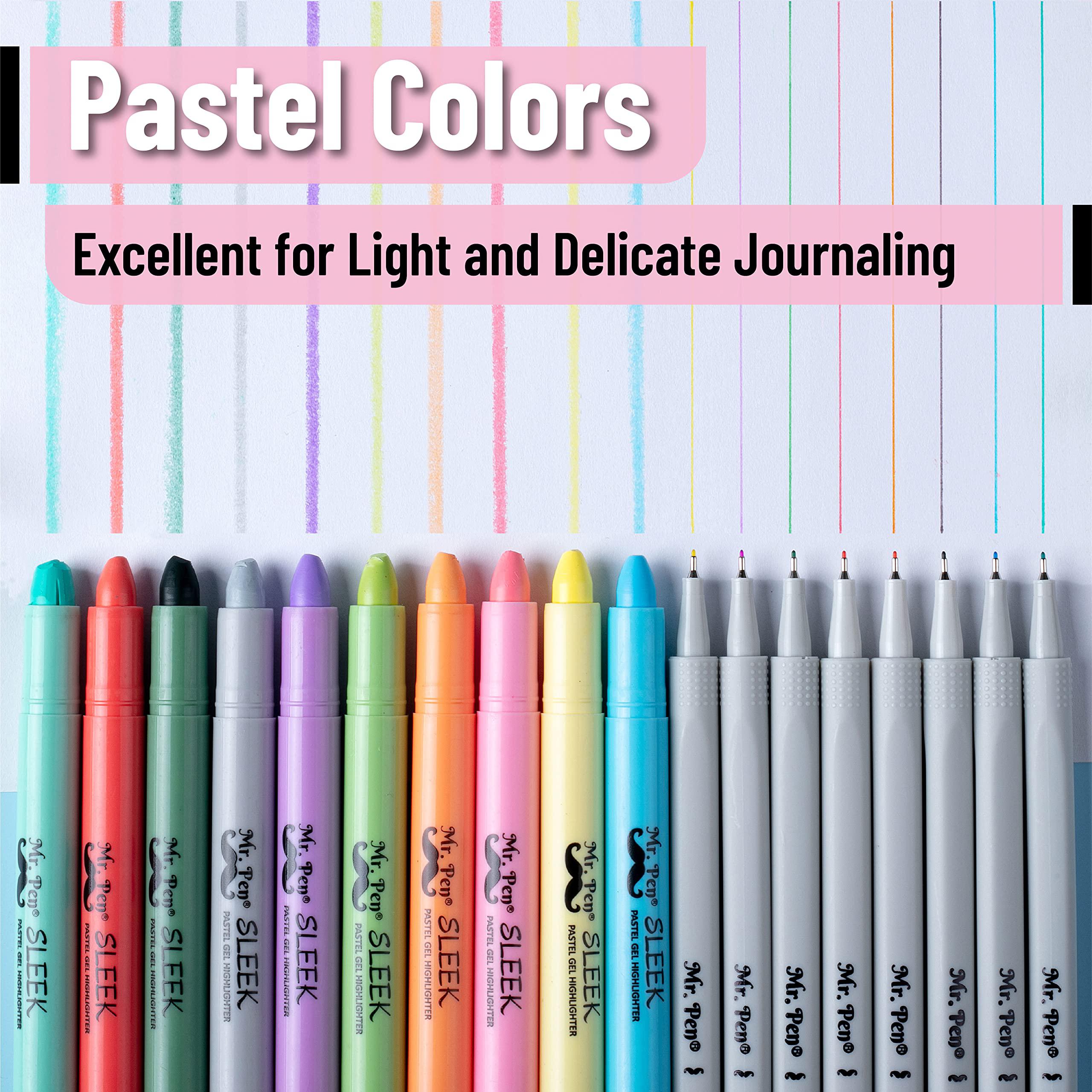 Mr. Pen RNAB09CN17Q8C mr. pen- bible gel highlighters and fineliner pens no  bleed, pastel colors, 18 pcs, bible journaling kit, bible highlighters
