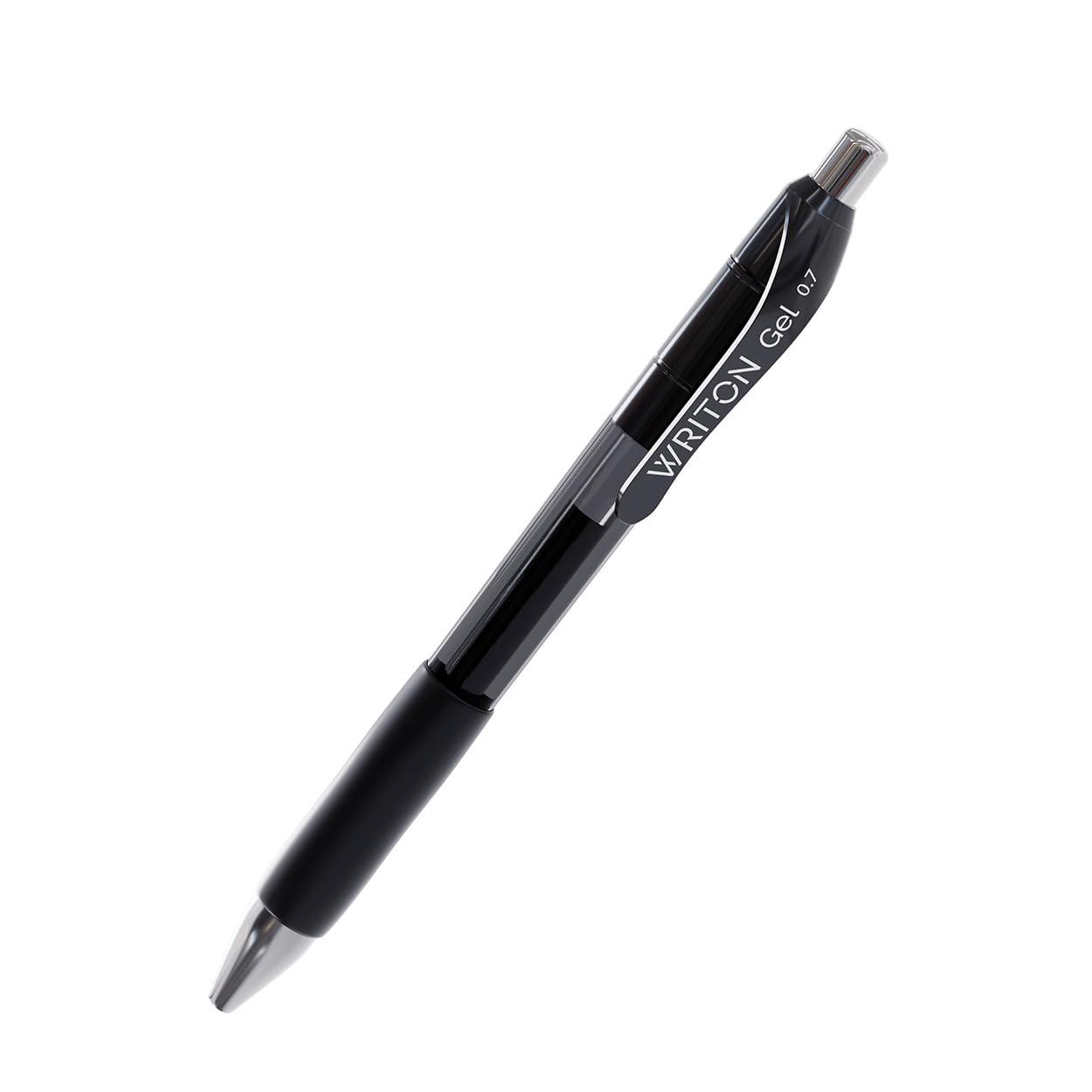RNAB0C774NF21 writon retractable black gel pens - 12-pack writing pens -  comfort grip - 0.7mm fine point for smooth writing - fast-drying i