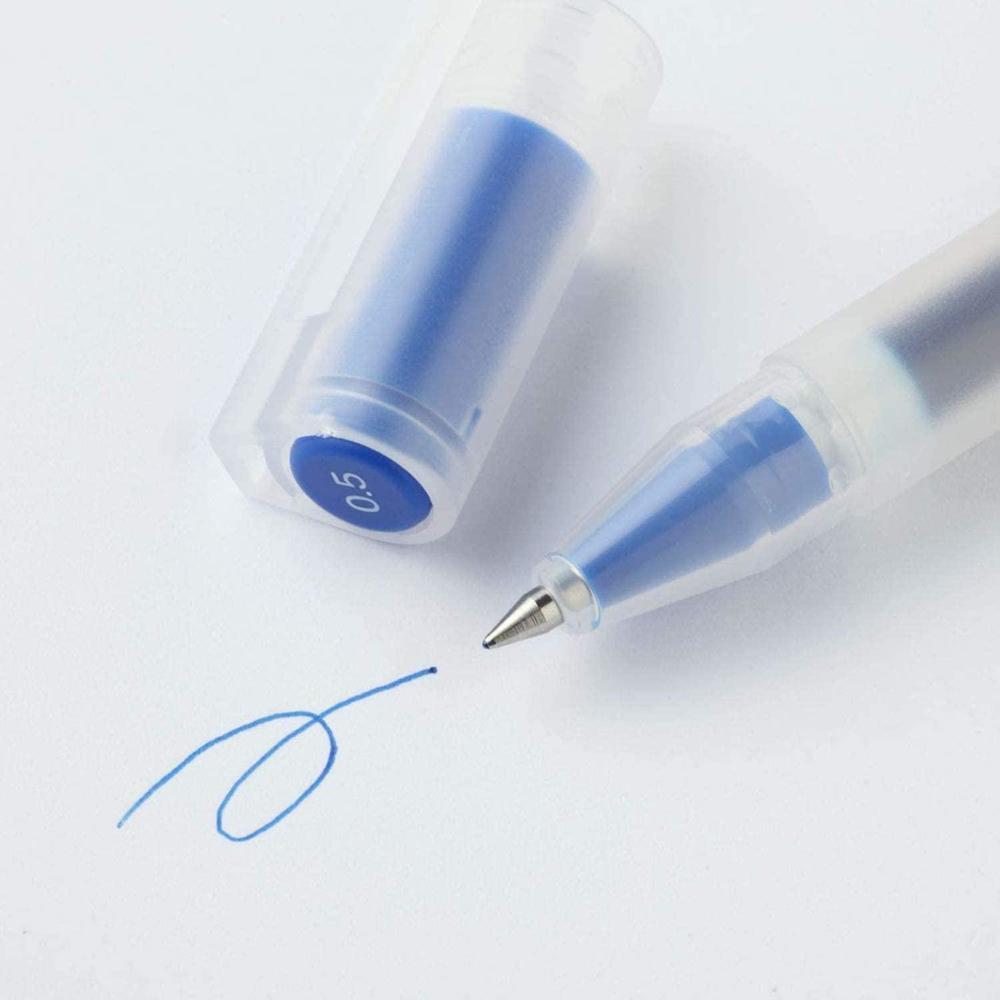 muji gel ink ballpoint pens 0.5mm set of 9 pack (5 black 2 blue 2 red)
