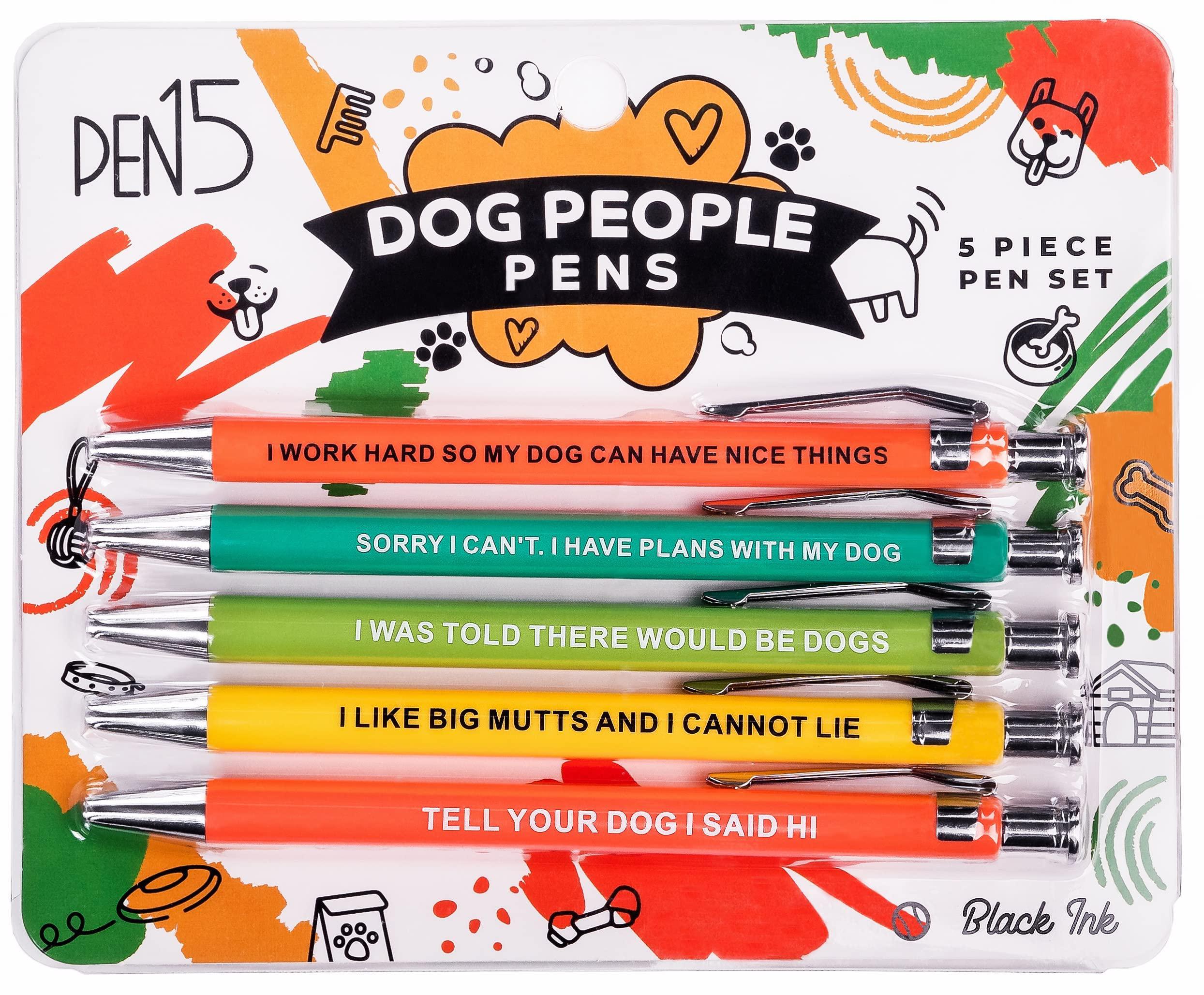 RNAB0B4PPC7YL milktoast brands funny dog people pens, a snarky gag gift for  pet owners or coworkers, black pens dg101 5 count (pack of 1)