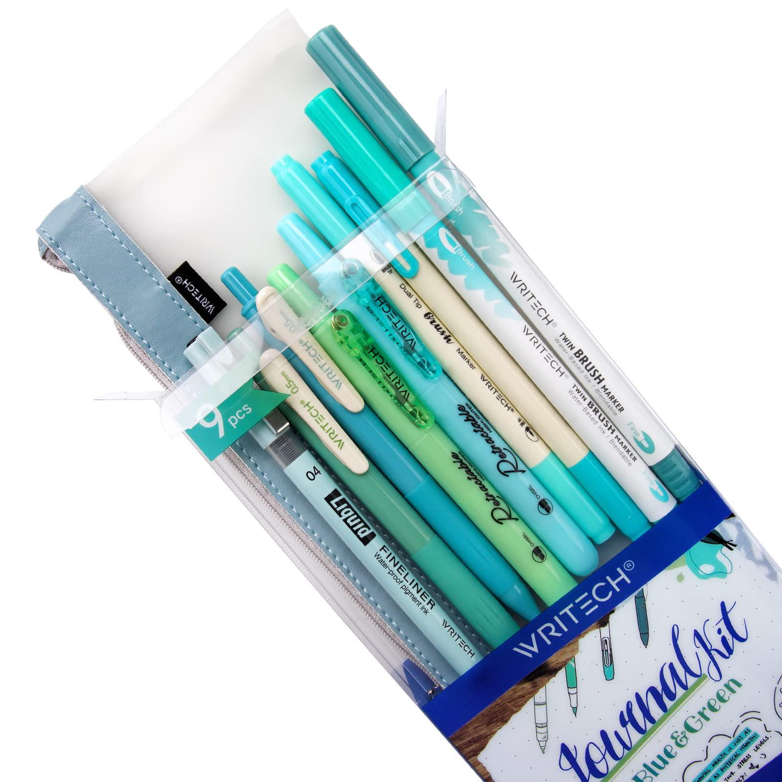 WRITECH Journaling Kit, Gel Ink Pens/Retractable Highlighters/Dual Tip Brush Pens/Fineliner Pens, Smooth Writing Assorted Colors Journaling Supplies