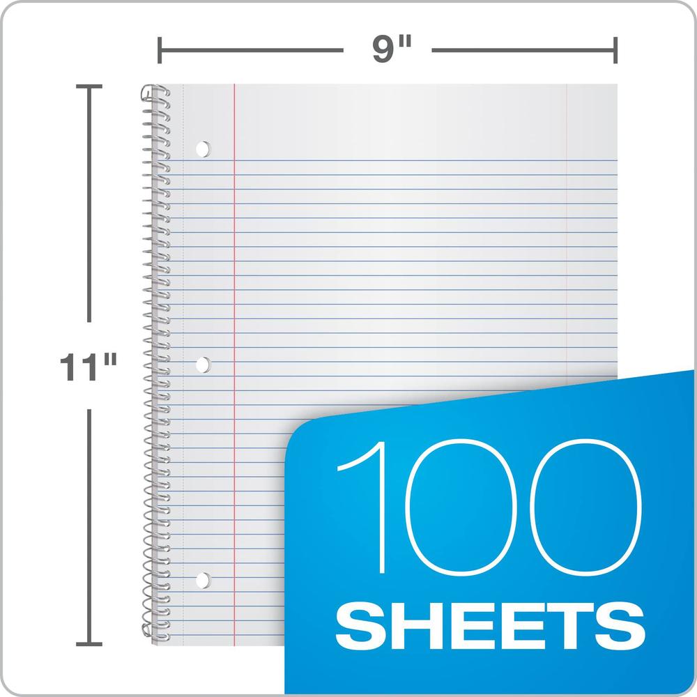 oxford college ruled spiral notebook 8.5 x 11 - pack of 4 - college ruled paper - 1 subject - durable plastic cover -100 shee