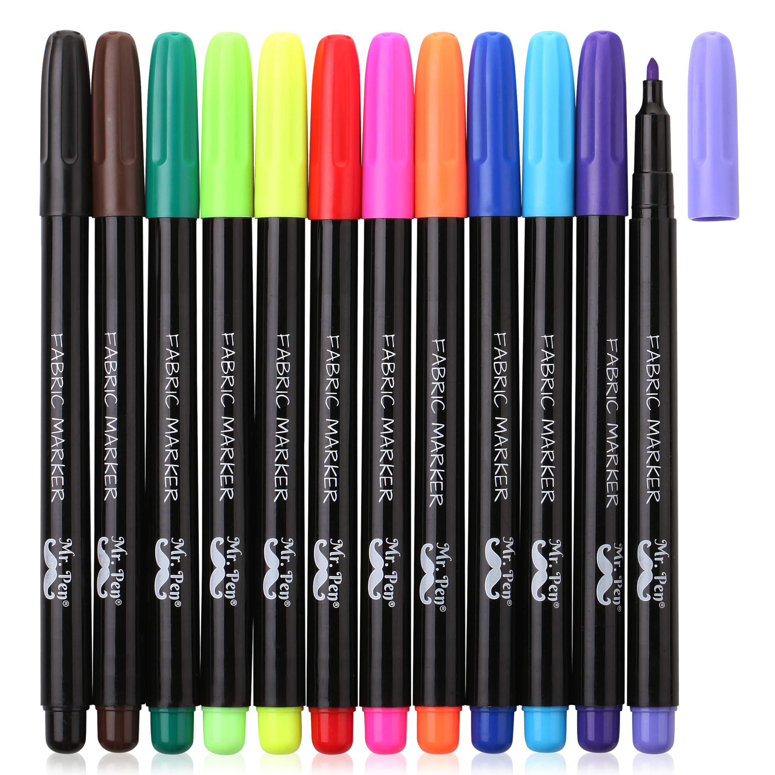Mr. Pen RNAB0887W98GH mr. pen- fabric markers,12 pack, fabric markers  permanent, fabric paint markers, fabric pen, permanent fabric markers  assorte
