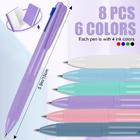 RNAB0BXPG8YPH vruomi 8 pack ballpoint pen,4 in 1 multicolor