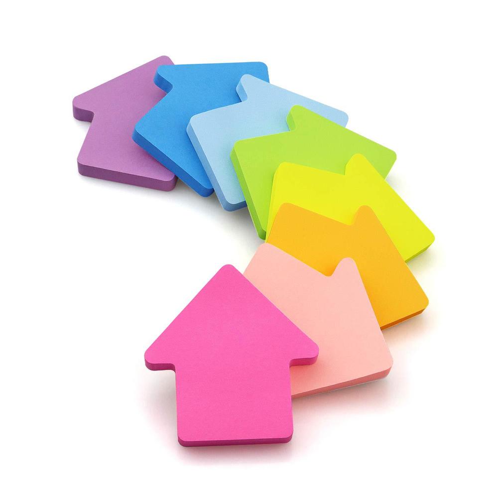 Simona arrow shape sticky notes 8 color bright colorful sticky pad 75 sheets/pad self-sticky note pads (8 pads)
