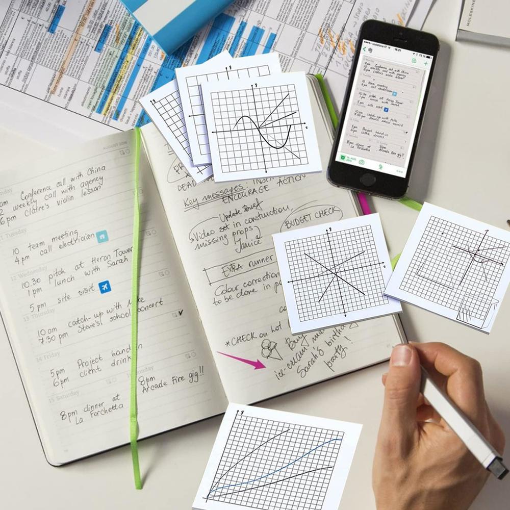 NESTRE graph paper sticky notes - 12 pads 300 sheets mini graph post it ...