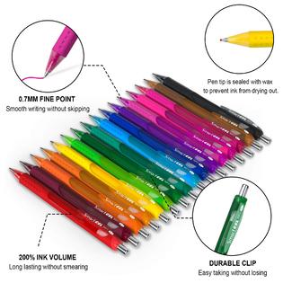 Smart Color Art gel pens set, 16 colored retractable gel ink medium point  colorful pens with comfort grip, smooth writing for journal noteboo