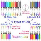Vaola Art Colored Pens 30 PSC Glitter Gel Pens for Kids Colorful Pens for Spirograph Deluxe Design Set