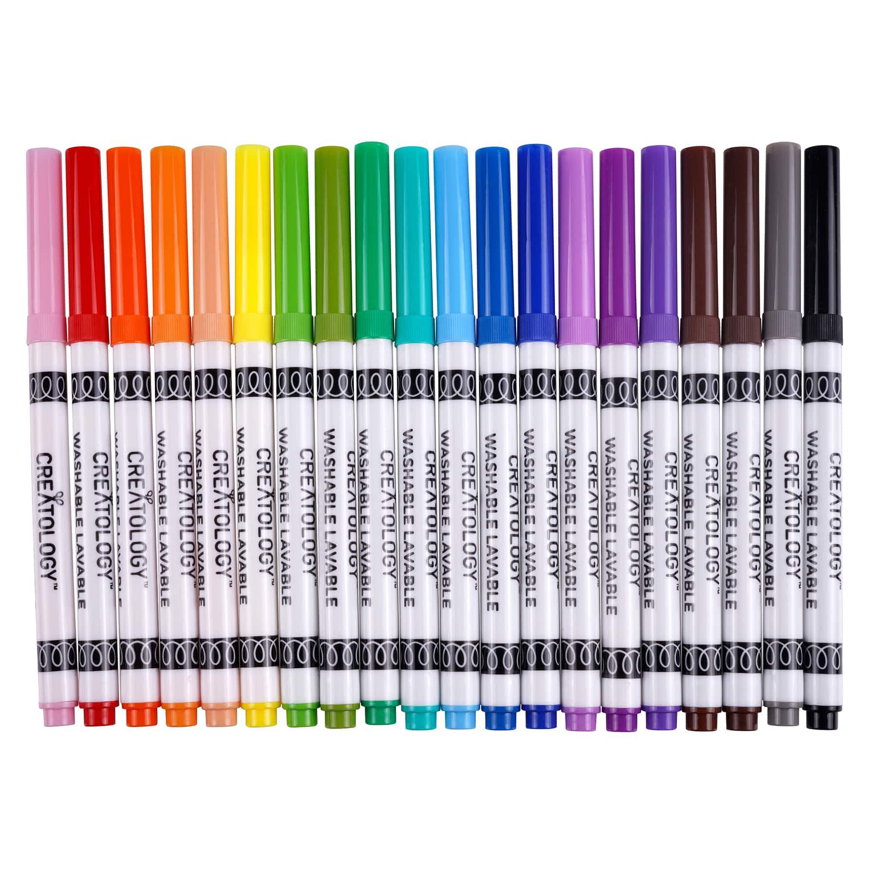 Michaels Bulk 12 Packs: 20 Ct. (240 total) Round Tip Washable Marker Set by Creatology, Size: 6.3 x 0.47 x 9.64, Assorted