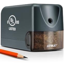 afmat electric heavy duty, classroom pencil sharpener for 6.5-8mm no.2/colored pencils, ul listed professional pencil sharpen
