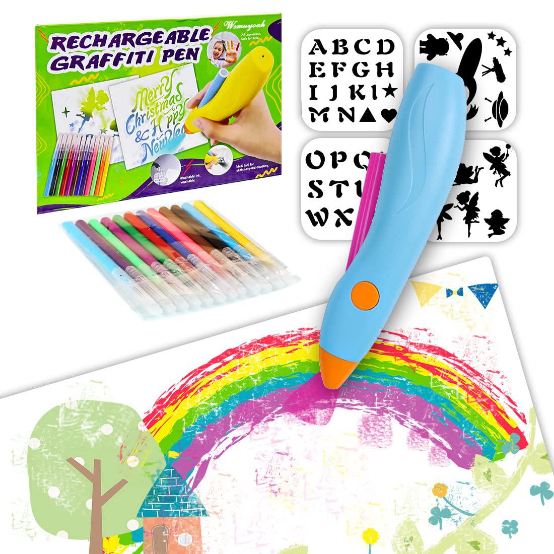 RNAB0BW6W1QF8 mvctongk kids marker maker graffiti supplies pen, 12 colors  markers blow pens, washable watercolour paints pens art and craft