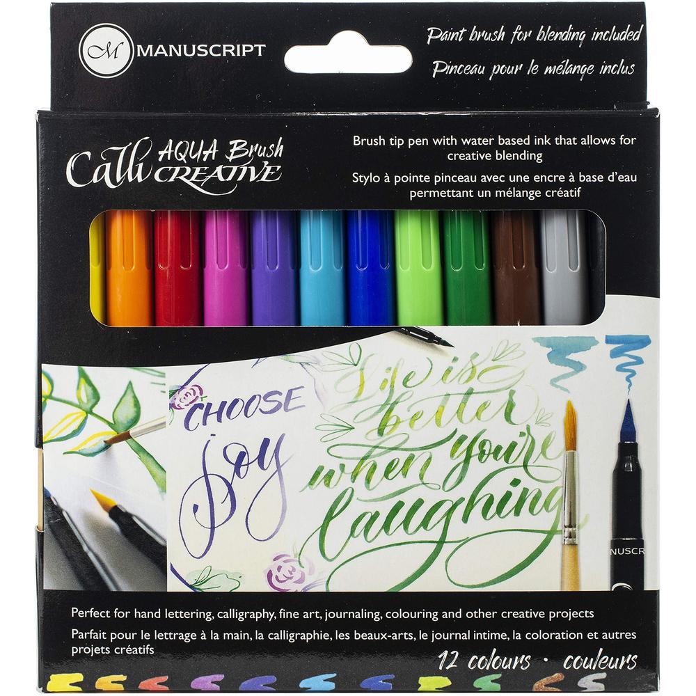 Manuscript Pen manuscript callicreative aqua brush markers 12/pkg-assorted colors
