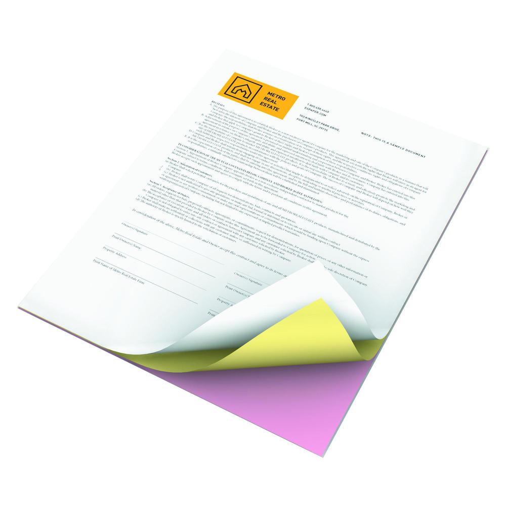 xerox 3r12424 premium digital carbonless paper, 8-1/2 x 11, pink/canary/white, 1,670 sets