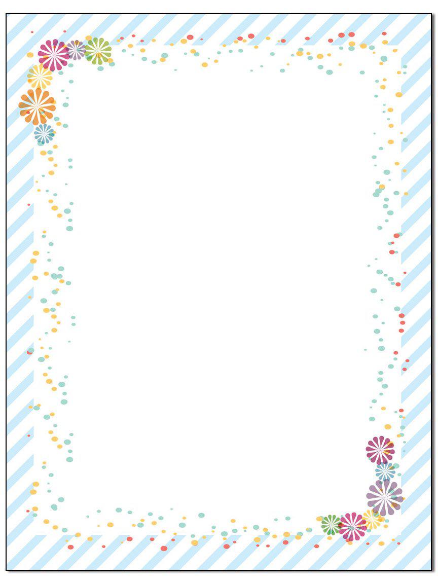 Stonehouse Collection fun border stationery - 8.5 x 11 - 60 letterhead sheets - border letterhead (fun border)