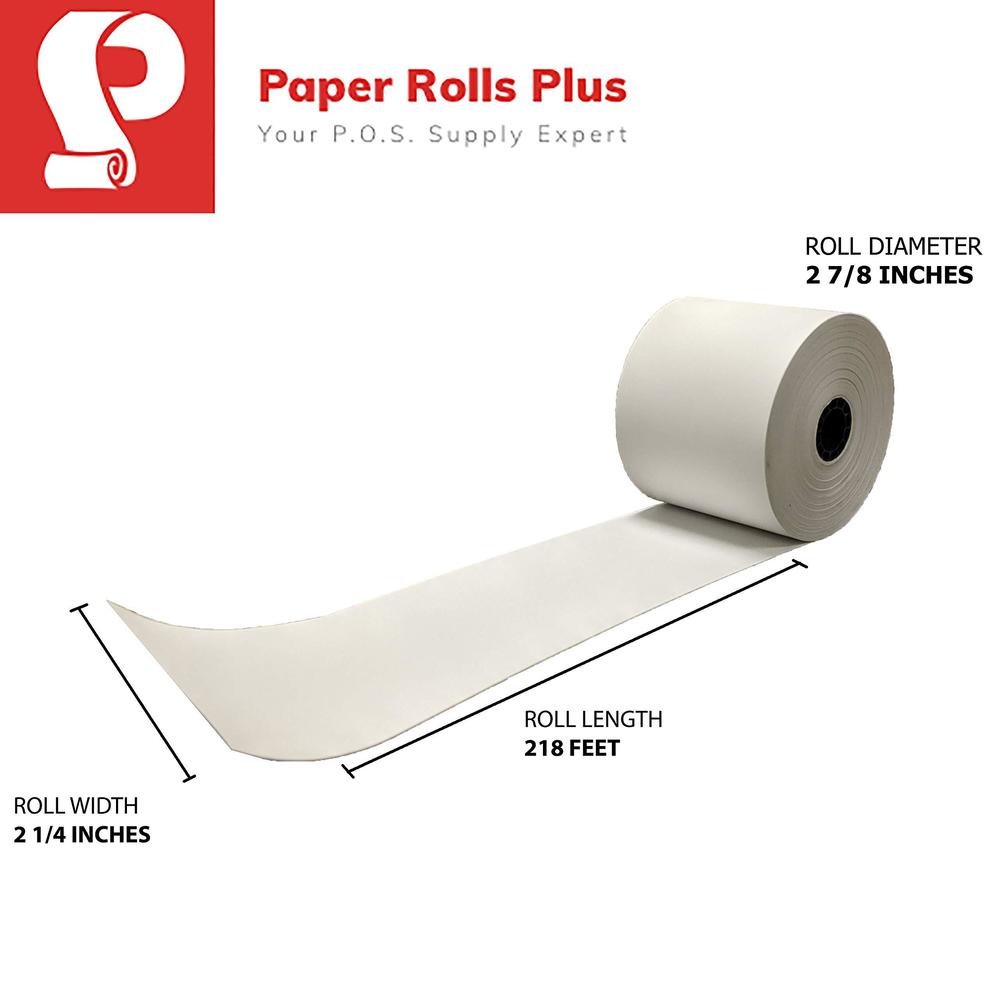 paper rolls plus veeder root tls350 paper - 2 1/4" x 230' - 50/case - longest available roll