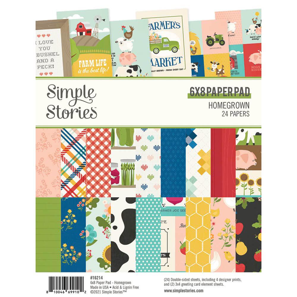 simple stories double-sided paper pad 6"x8" 24/pkg-homegrown