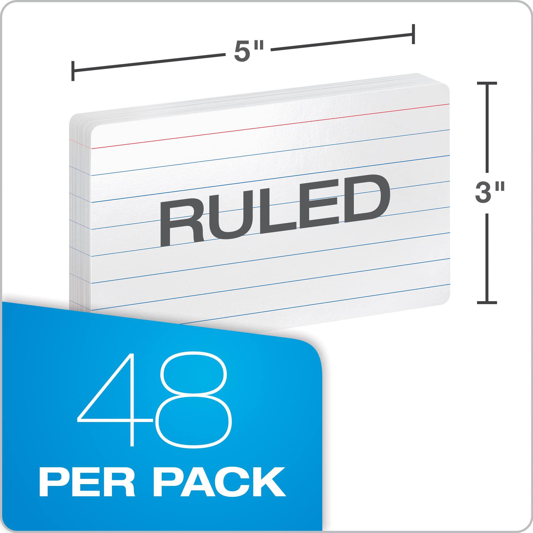 oxford dry erase index cards, 3x5 ruled, reusable flash cards, double sided dry & wet erase cards for gaming, study or vocabu