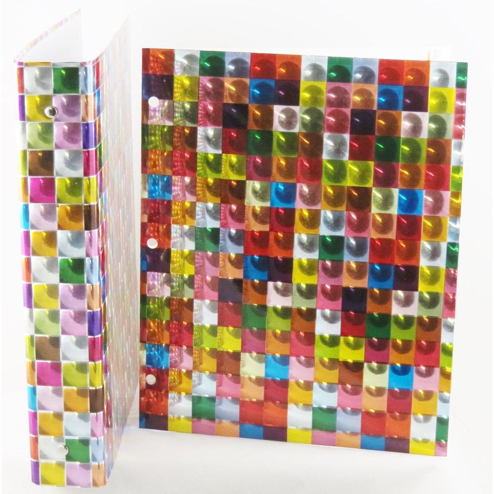 BCC 3d design binder with 2 portfolio folders (square rainbow set)