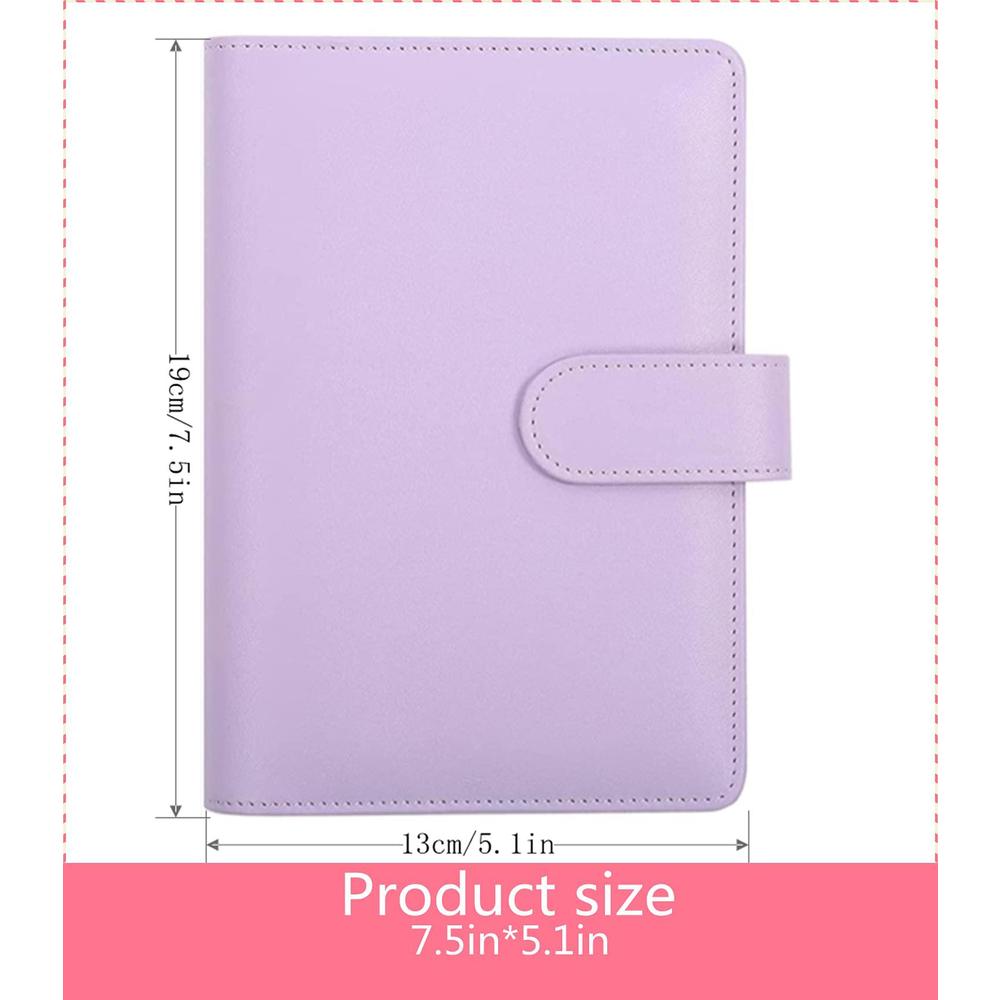 MYUOOT a6 pu leather notebook binder, refillable a6 inner filler papers personal diary schedule organizer planner journal binder cov