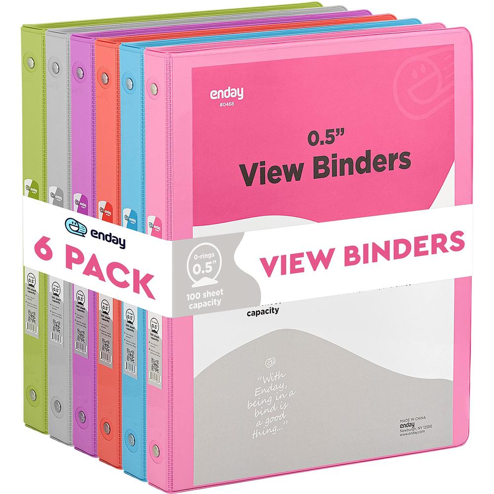 &#226;&#128;&#142;Enday inch 3 ring binder.5 inch round ring clear view cover with 2 inside pockets binders, colored school supplies binders in grey,
