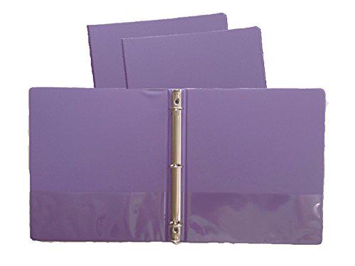 Value Binder RNAB010RTEP04 grape vinyl standard 3-ring binders, 1-inch, for  8.5 x 11 sheets, with inside pockets, 3-pack