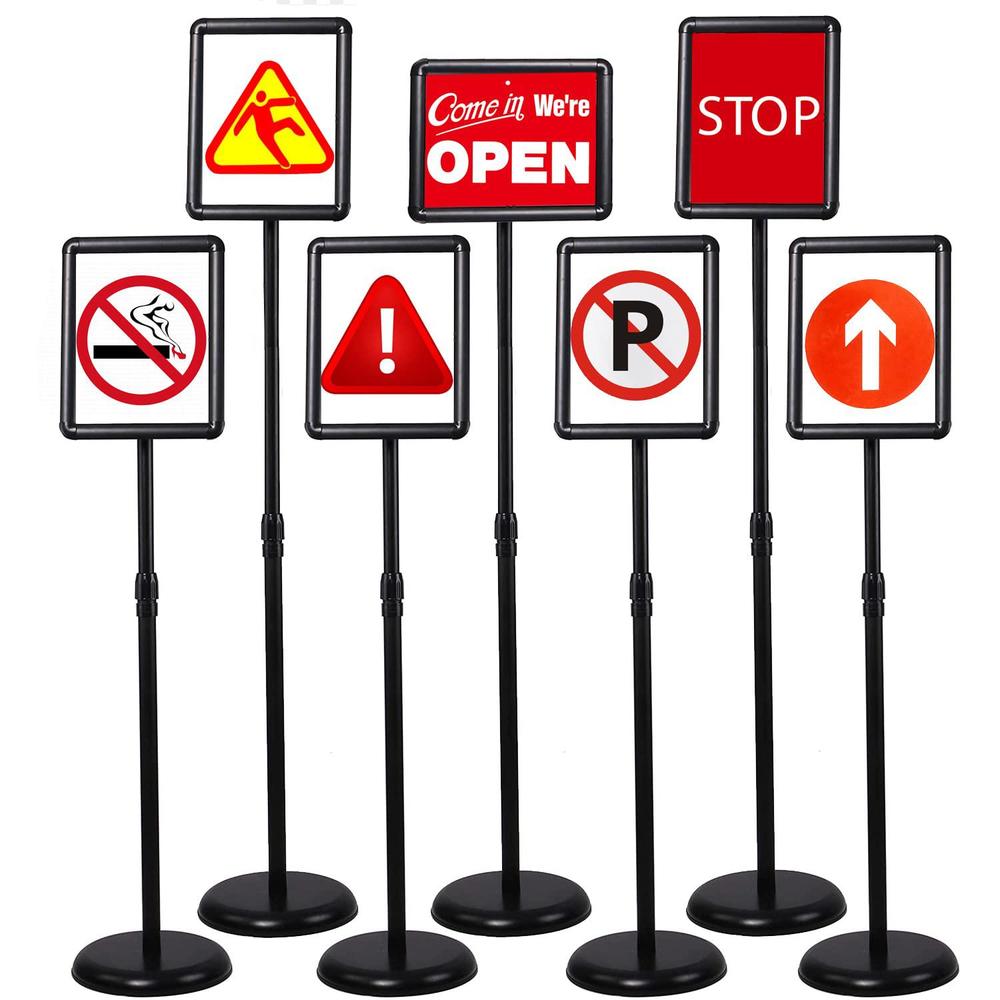 stand-hoo floor stand sign holder 8.5 x 11 inch heavy duty pedestal ...