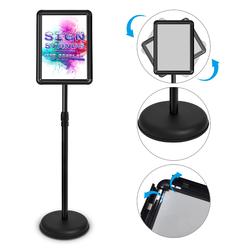 lisghtjs pedestal sign holder floor stand,sign stands with heavy duty metal base adjustable poster stands for display 8.5 x 1