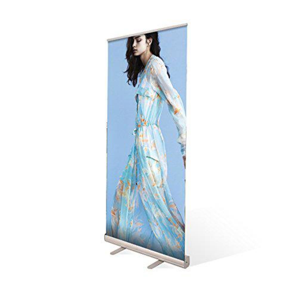 signtalk usa retractable roll up banner stand for trade show exhibition store displays (33 " x 80 inch (stand only))