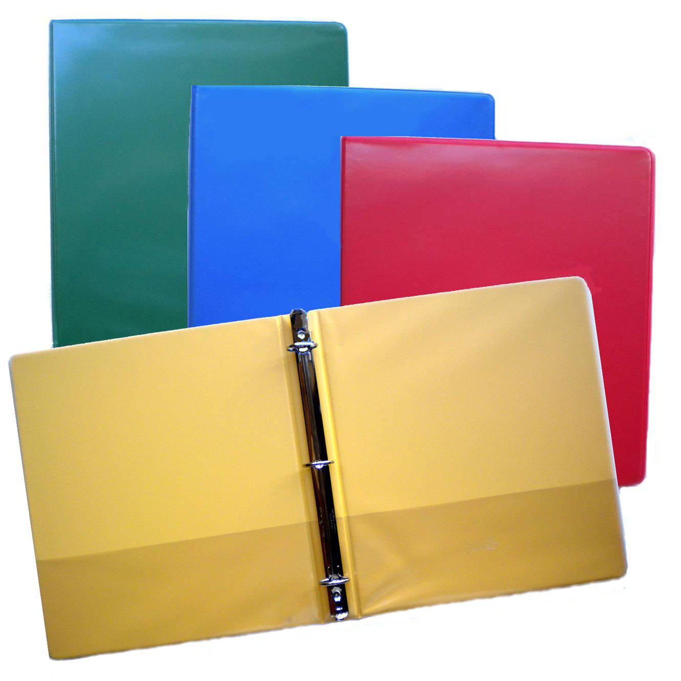 Value Binder 1.5" 3-ring view binders in assorted colors for 8.5" x 11" paper - box of 4 view binders