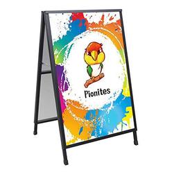 pionites heavy duty slide-in folding a frame sign sidewalk sign 24x 36 inch steel metal double-side pavement sign corrugated 