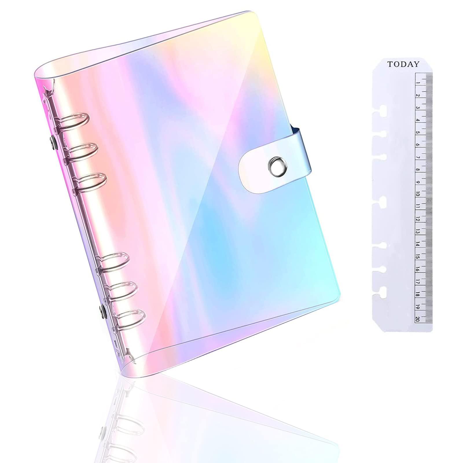 Betinyar a5 rainbow soft pvc notebook cover, refillable paper pvc binder, loose leaf personal planner binder (a5,r)