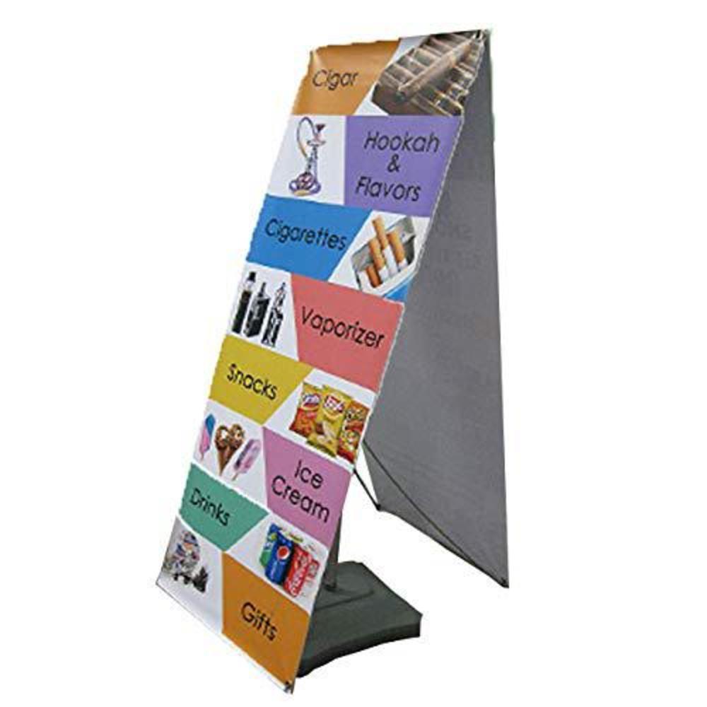 dsm brand - water filling base tripod x banner stand, single or double-sided adjustable portable outdoor vinyl banner sign ho