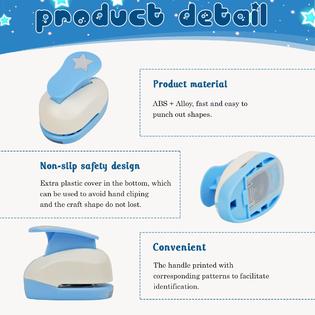 ECOHU RNAB0BZD1JZD6 ecohu star hole punch for paper crafts, 1.5-inch  across, small hole star punch cutter, lever punch, star shape for card makin
