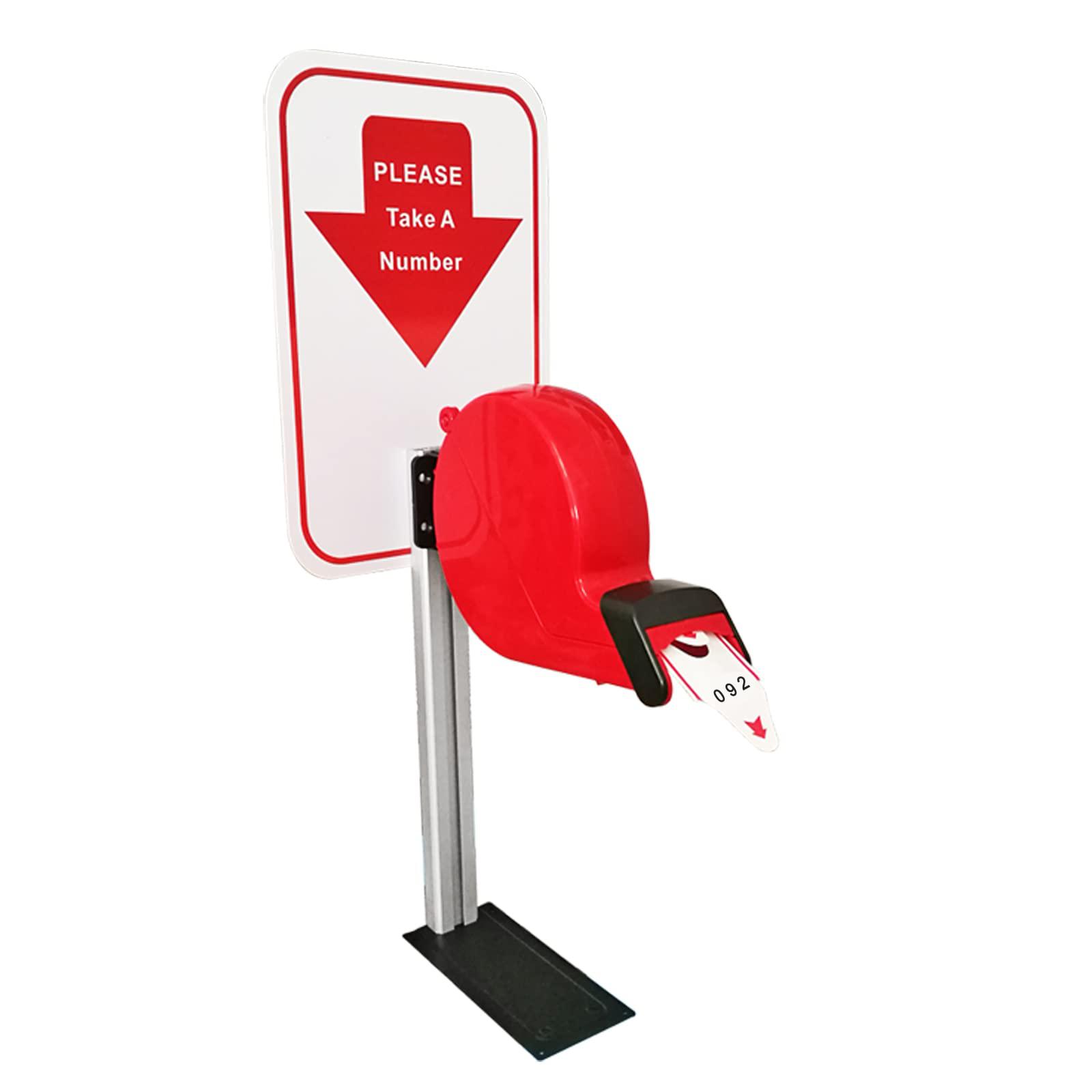 koqicall take-a-number system ticket dispenser with counter stand and 1 roll queue tape paper 3 digits 2000 tickets for queue call sys