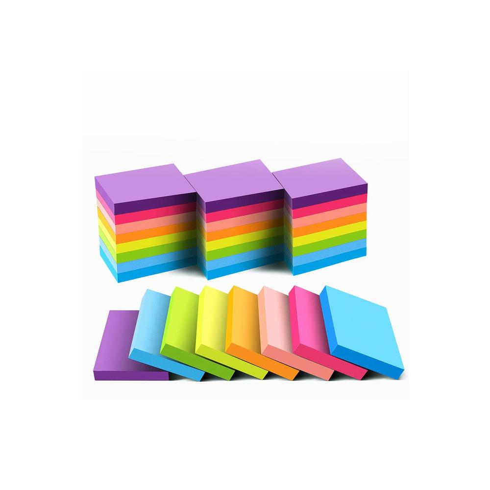 Vanpad sticky notes 1.5x2 inches, bright colors self-stick pads, 24 pack, 75 sheets/pad
