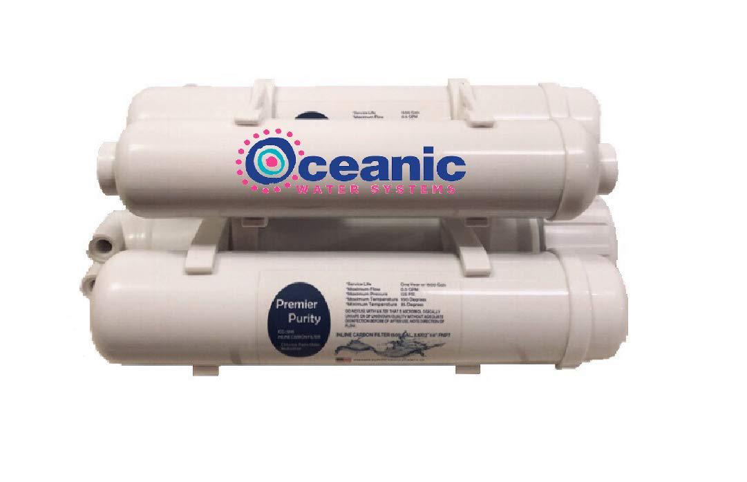 Oceanic Water Systems 4-stage portable heavy duty xl reverse osmosis water filter purification system | 100 gpd | 2.5" x 12" filters