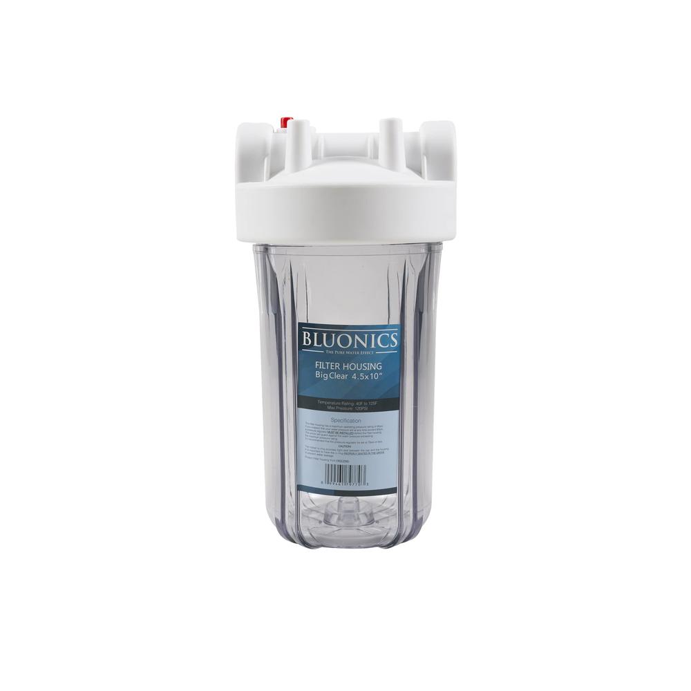 BLUONICS two 4.5 x 10" bluonics whole house water filters w/ sediment & carbon for rust, iron, sand, dirt, sediment, chlorine, insecti