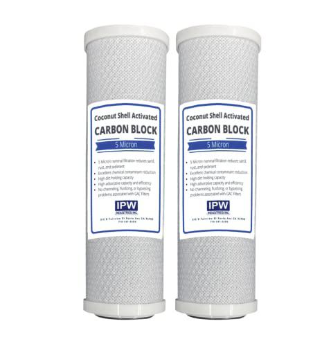 IPW Industries premium countertop water replacement filter compatible to ecosoft for use in the countertop ecosoft water filters, pack of 2 