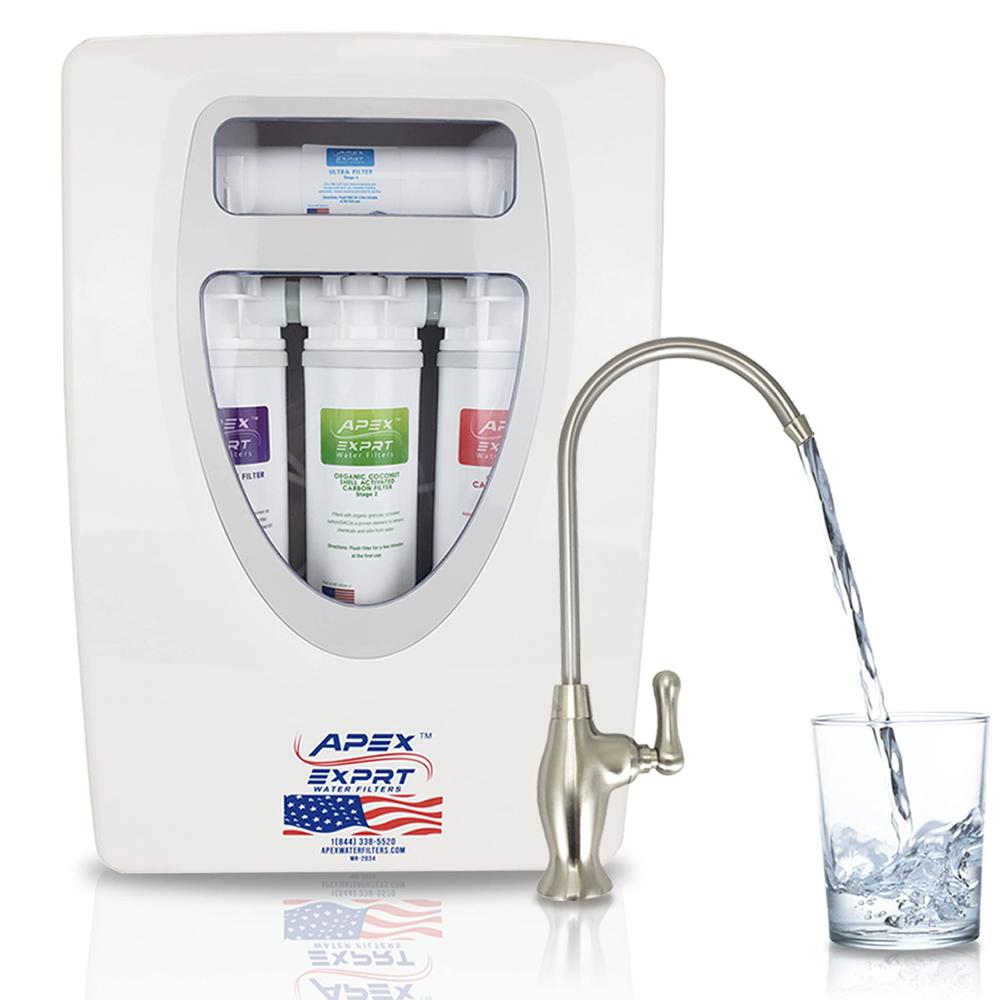 apex exprt water filters, inc. exprt mr-2034 quality under sink water filter system, 4 stage ultrafiltration uf undersink water filter, direct connect to ma