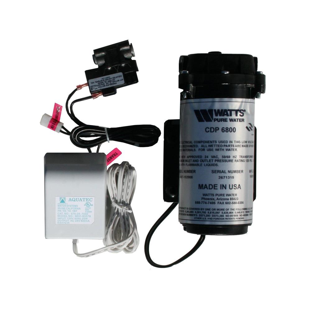watts premier wp560043 water filtration booster pump kit for reverse osmosis system, black, 10 inch