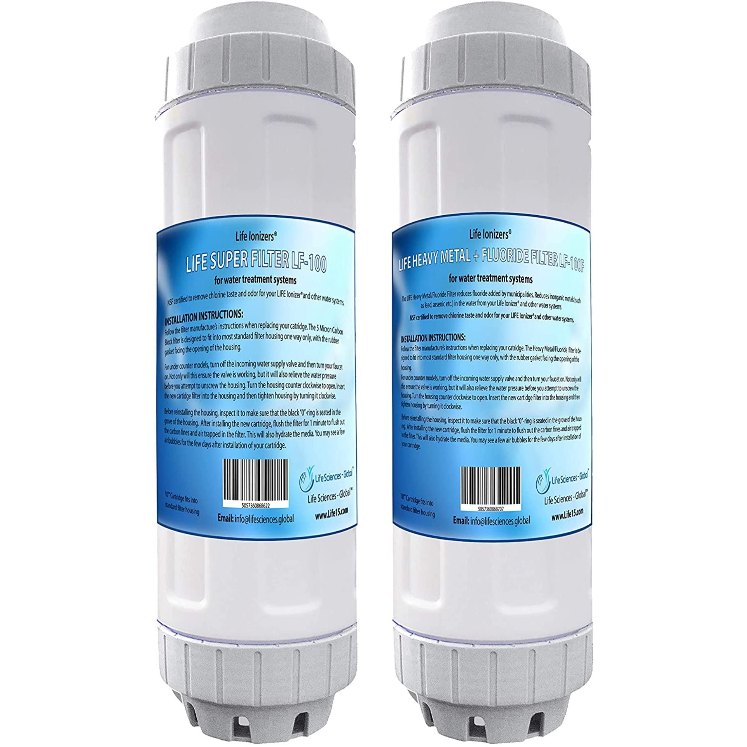 life ionizer -super filter & heavy metal plus fluoride removal filters set lf-100f (super filters sets) - 2 filters