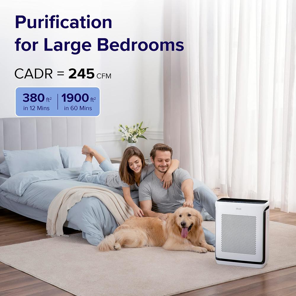 levoit air purifiers for home large room up to 1900 ft in 1 hr with washable filters, air quality monitor, smart wifi, hepa f